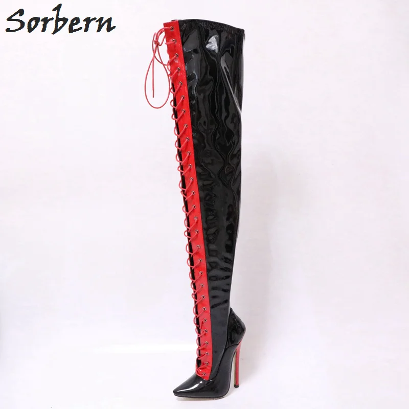 Sorbern Luxury Designer Shoes For Ladies Boots Over The Knee 18Cm Spike High Heels Lace Up Shoes Womens Booties Shoes New
Sorbern Luxury Designer Shoes For Ladies Boots Over The Knee 18Cm Spike High Heels Lace Up Shoes Womens Booties Shoes New