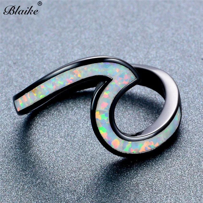 Blaike White/Blue/Green/Purple/Pink Fire Opal Ocean Wave Rings For Women Black Gold Filled Birthstone Ring Summer Beach Jewelry
Blaike White/Blue/Green/Purple/Pink Fire Opal Ocean Wave Rings For Women Black Gold Filled Birthstone Ring Summer Beach Jewelry
