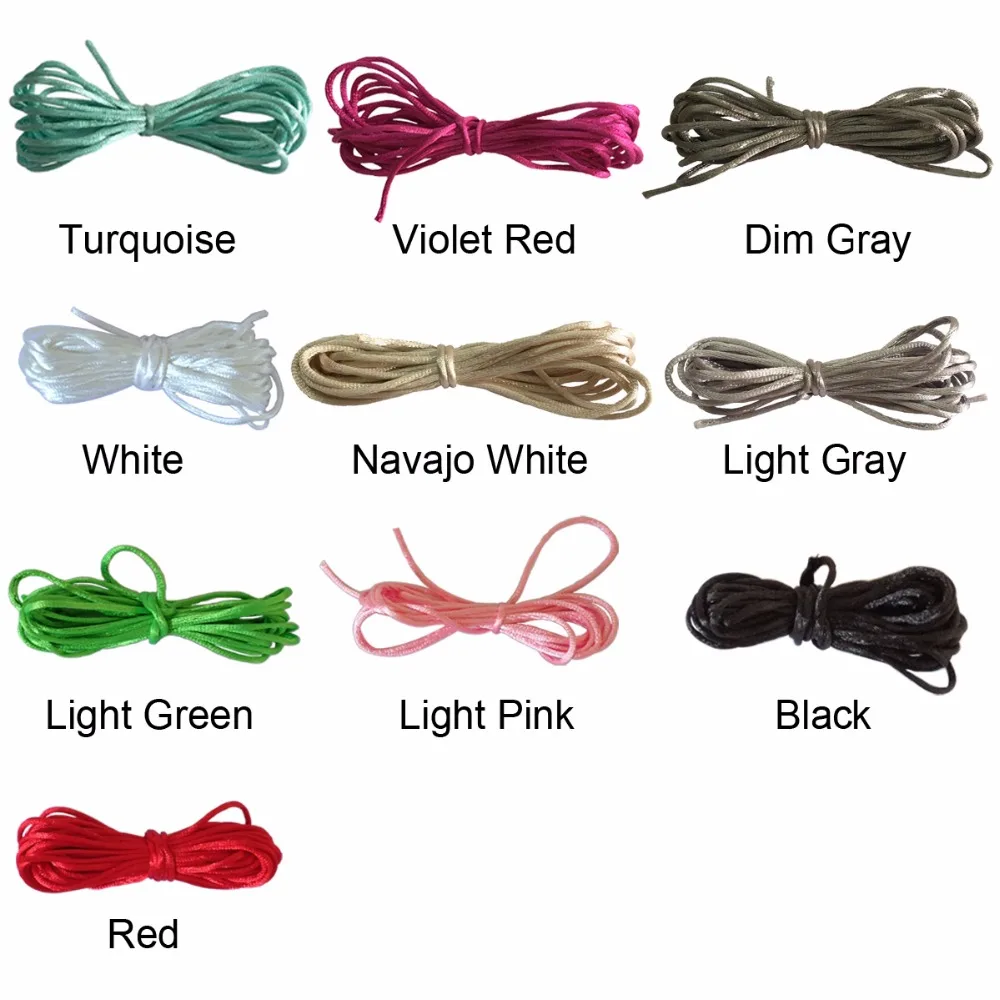 50 meters/lot 1.5mm satin cord silky cord for silicone teething necklace