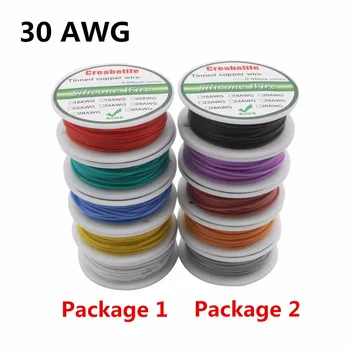 50m 30 AWG Flexible Silicone Wire 5 Colors RC Cable Line With Spool Package 1 / Package 2 Tinned Copper Wire Electrical Wire
50m 30 AWG Flexible Silicone Wire 5 Colors RC Cable Line With Spool Package 1 / Package 2 Tinned Copper Wire Electrical Wire