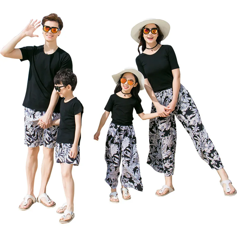 Семейная одежда для семьи фэмили лук пляжная одинаковая детей и родителей папа