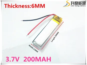 Polymer battery 200 mah 3.7V 601230 smart home MP3 speakers Li-ion battery for dvr,GPS,mp3,mp4,cell phone,speak
Polymer battery 200 mah 3.7V 601230 smart home MP3 speakers Li-ion battery for dvr,GPS,mp3,mp4,cell phone,speak