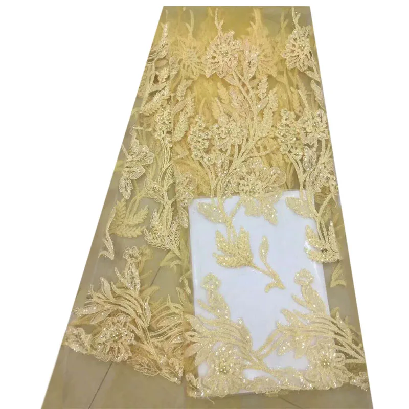 HFX Best Selling Sequin African Lace Fabrics Yellow Embroidered Net Lace Nigeria Tulle Lace Fabric With Beads X940-3
HFX Best Selling Sequin African Lace Fabrics Yellow Embroidered Net Lace Nigeria Tulle Lace Fabric With Beads X940-3