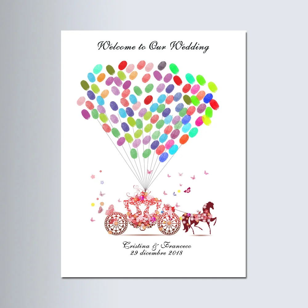 Wedding Carriage Personalized Fingerprint Wedding Guest Book Wedding Gifts For Guests, livre d'or de mariage gastenboek bruiloft
Wedding Carriage Personalized Fingerprint Wedding Guest Book Wedding Gifts For Guests, livre d'or de mariage gastenboek bruiloft