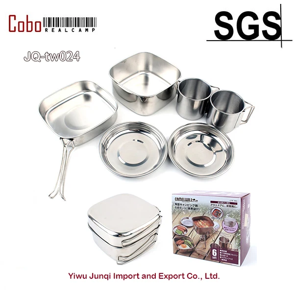6PCS Stainless Steel Outdoor Plate Bowl Cup Pan Pot Set Picnic Camping Cookware Camelwill Full Set 6 Pcs Skillet
6PCS Stainless Steel Outdoor Plate Bowl Cup Pan Pot Set Picnic Camping Cookware Camelwill Full Set 6 Pcs Skillet