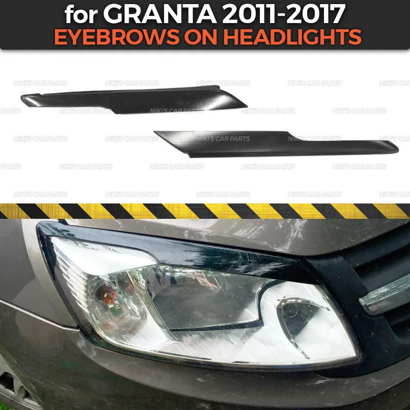 

Eyebrows on headlights for Lada Granta 2011-2017 ABS plastic cilia eyelash molding decoration car styling tuning accessories