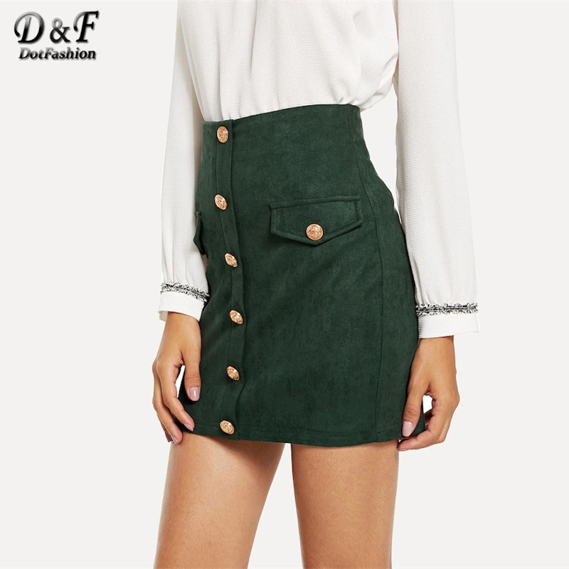 Dotfashion Green Button Pocket Front Bodycon Skirt Women Casual Spring Autumn Plain High Waist Straight Going Out Short Skirt
Dotfashion Green Button Pocket Front Bodycon Skirt Women Casual Spring Autumn Plain High Waist Straight Going Out Short Skirt