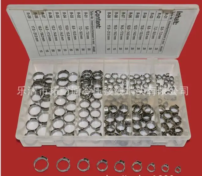 Free shipping Pipe Clamp High Quality 170 PCS Stainless Steel 304 Single Ear Hose Clamps Assortment Kit Single 
Free shipping Pipe Clamp High Quality 170 PCS Stainless Steel 304 Single Ear Hose Clamps Assortment Kit Single