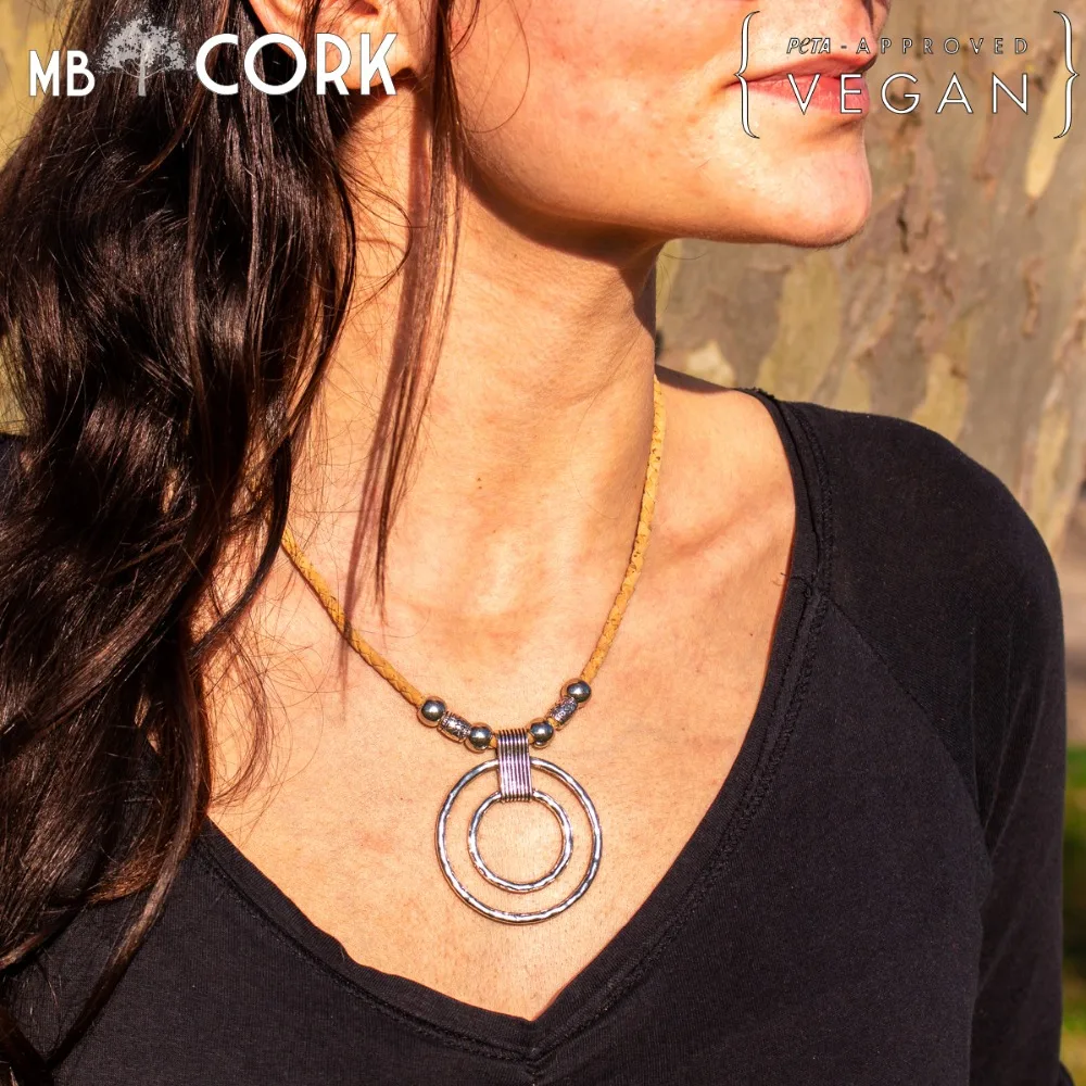 Braided Cork rope-3mm_with balls and decorated cylinders Two Centered Linear Circles, Women original handmade jewelry N-163
Braided Cork rope-3mm_with balls and decorated cylinders Two Centered Linear Circles, Women original handmade jewelry N-163