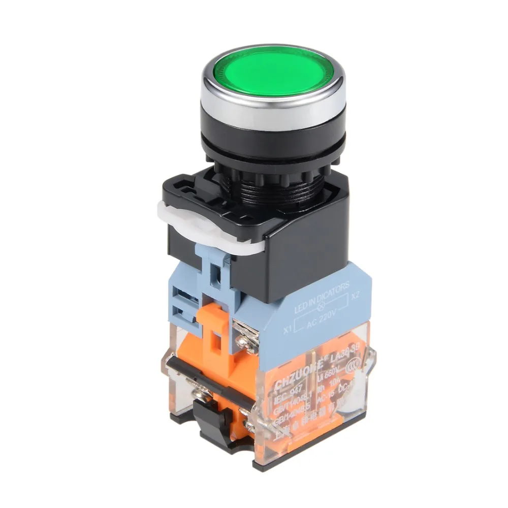 UXCELL 22mm Momentary Push Button Switch Green LED Light Round Flat Button DPST 1NO 1NC Light 220V High Quality Good Replacement
UXCELL 22mm Momentary Push Button Switch Green LED Light Round Flat Button DPST 1NO 1NC Light 220V High Quality Good Replacement