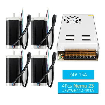 4pcs CNC Router Milling Machine DIY Part NEMA23 354Oz-in Stepper Motor High Torque 3A + 360W 24V 15A Switching Power Supply PSU
4pcs CNC Router Milling Machine DIY Part NEMA23 354Oz-in Stepper Motor High Torque 3A + 360W 24V 15A Switching Power Supply PSU