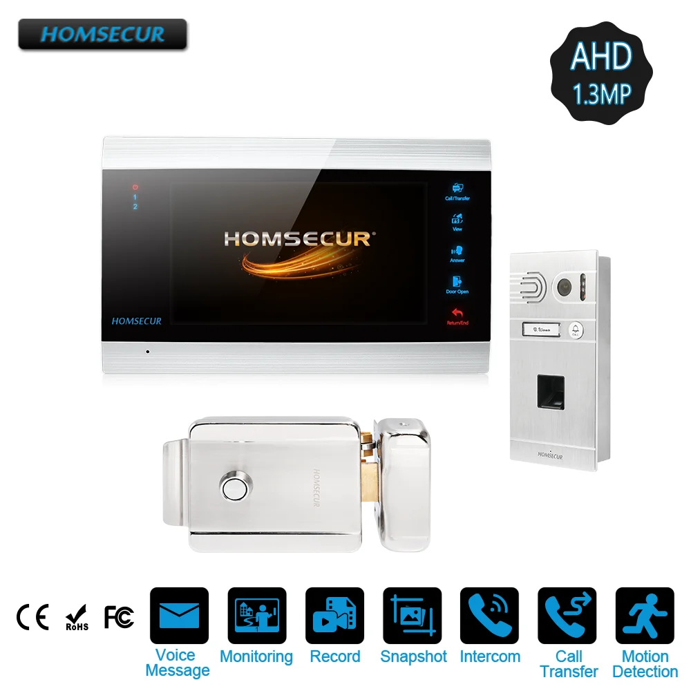 HOMSECUR AHD1.3MP 7" Wired Video&Audio Smart Doorbell+Fingerprint Camera+Electric Lock for House/Flat(BM705HD-B+BC061HD-S)
HOMSECUR AHD1.3MP 7" Wired Video&Audio Smart Doorbell+Fingerprint Camera+Electric Lock for House/Flat(BM705HD-B+BC061HD-S)