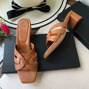 luxury designer sandals real Leather shoes Women Cross Tied slippers women fashion Slides Thick High Heels Square Toe
luxury designer sandals real Leather shoes Women Cross Tied slippers women fashion Slides Thick High Heels Square Toe