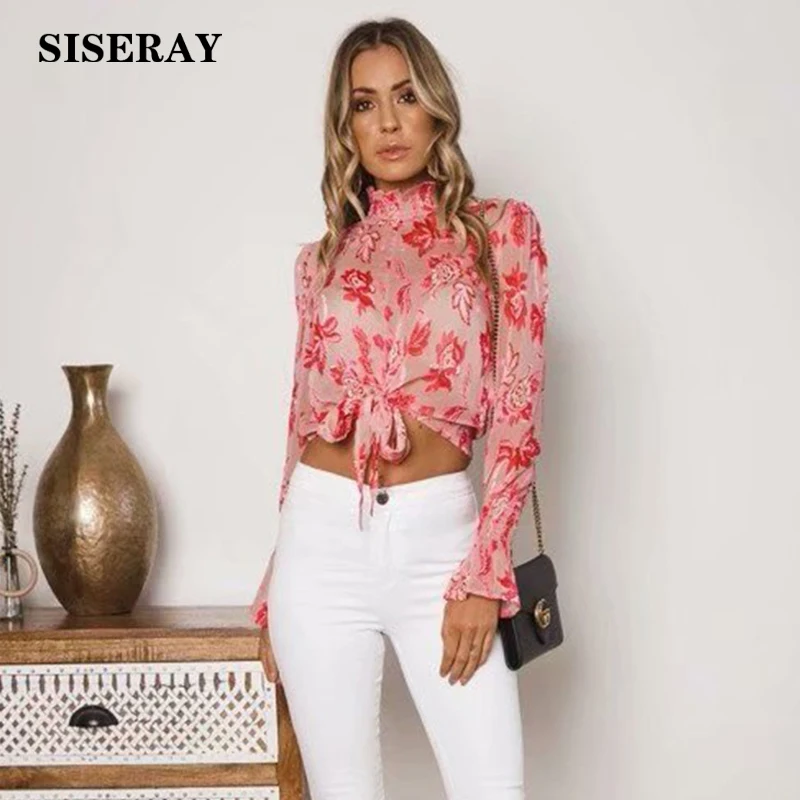 New Arrival Summer Floral Boho Top Women's Sexy Crop Top Turtleneck Chiffon Ladies Blouses And Shirts Flare Sleeve Knotted Shirt
New Arrival Summer Floral Boho Top Women's Sexy Crop Top Turtleneck Chiffon Ladies Blouses And Shirts Flare Sleeve Knotted Shirt