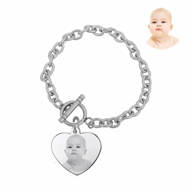 Photo Name Engraved Heart Charm Bracelet Gift For Female Mama Grandma,Stainless Steel Customized Picture Tag Heart Bracelet
Photo Name Engraved Heart Charm Bracelet Gift For Female Mama Grandma,Stainless Steel Customized Picture Tag Heart Bracelet