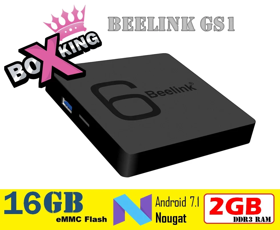 

BEELINK GS1 Allwinner H6 Quad-Core Android 7.1 Dual Wifi 2.4G/5G BT 4.1 6K HD 2GB Ram 16GB Rom Set Top TV Box (H6 Pro T95Z Plus)