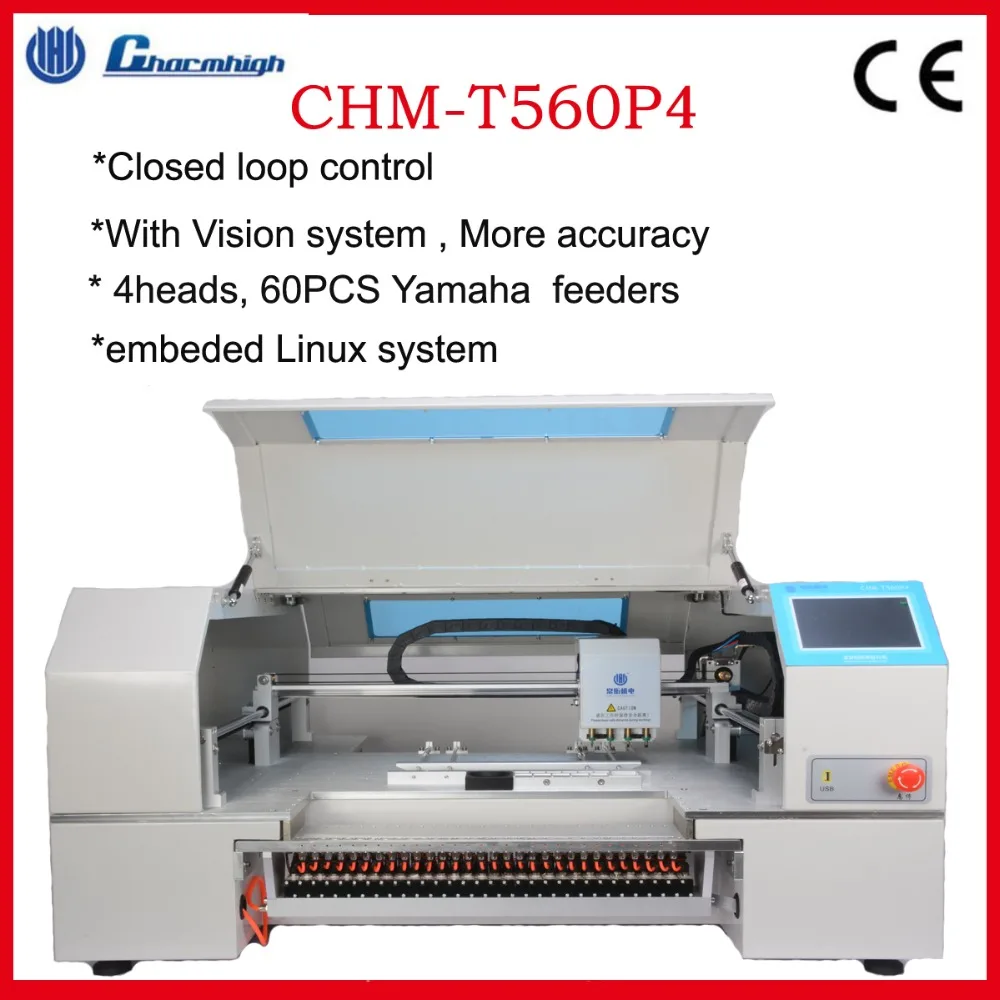 SMT Desktop Pick and Place machine CHMT560P4 , 4 Heads 60 feeders, with Yamaha Pneumatic feeders, 8mm,12mm, 16mm, 24mm
SMT Desktop Pick and Place machine CHMT560P4 , 4 Heads 60 feeders, with Yamaha Pneumatic feeders, 8mm,12mm, 16mm, 24mm