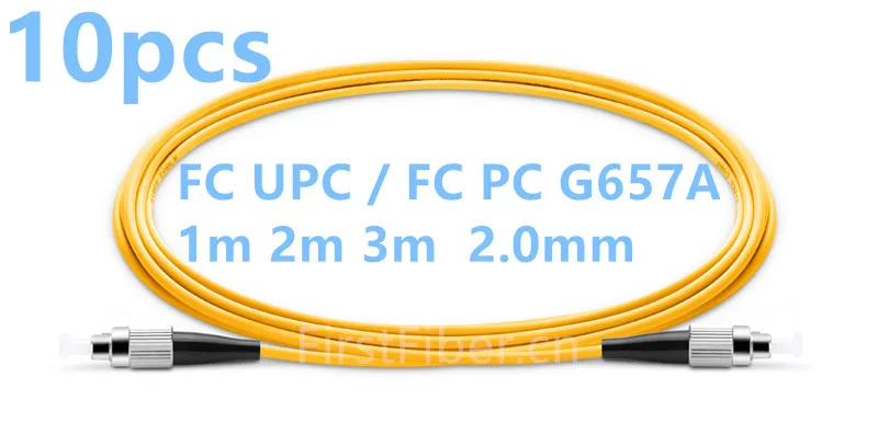 FirstFiber 1m 2m 3m 10pcs/bag FC PC TO FC PC FC UPC to FC UPC G657A Fiber Patch Cable, Jumper, Patch Cord Simplex 2.0mm PVC SM
FirstFiber 1m 2m 3m 10pcs/bag FC PC TO FC PC FC UPC to FC UPC G657A Fiber Patch Cable, Jumper, Patch Cord Simplex 2.0mm PVC SM