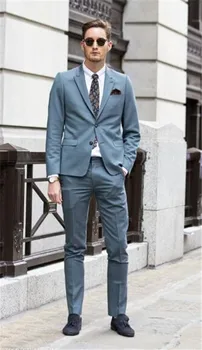 2 PCs Business Party Best Wedding Men Suits Blue Notch Lapel One Button Custom Made Wedding Groom Tuxedos Jacket Pants
2 PCs Business Party Best Wedding Men Suits Blue Notch Lapel One Button Custom Made Wedding Groom Tuxedos Jacket Pants