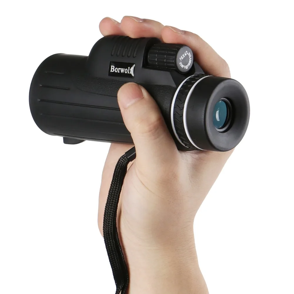 Borwolf 16X42 Monocular Telescope HD Bak4 Prism Scope with Phone Clip Tripod for hunting Birdwatching Telescope
Borwolf 16X42 Monocular Telescope HD Bak4 Prism Scope with Phone Clip Tripod for hunting Birdwatching Telescope