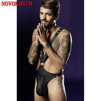 S-XL 2018 V Neck Rivet Straps PU Bulge Cock Pouch Three Point Men Hot Sale Body Suit Sexy Lingerie Black Faux Leather Babydoll
S-XL 2018 V Neck Rivet Straps PU Bulge Cock Pouch Three Point Men Hot Sale Body Suit Sexy Lingerie Black Faux Leather Babydoll