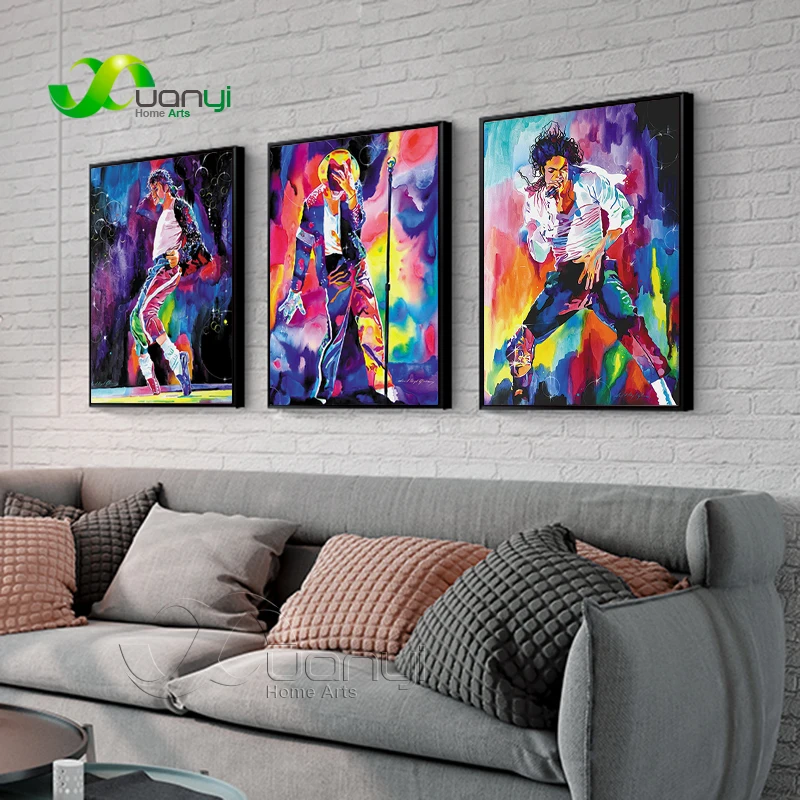 

3 Panel Pop Art Famous Star Michael Jackson Poster Canvas Painting Wall Art Picture Cuadros Decoration For Living Room Unframed