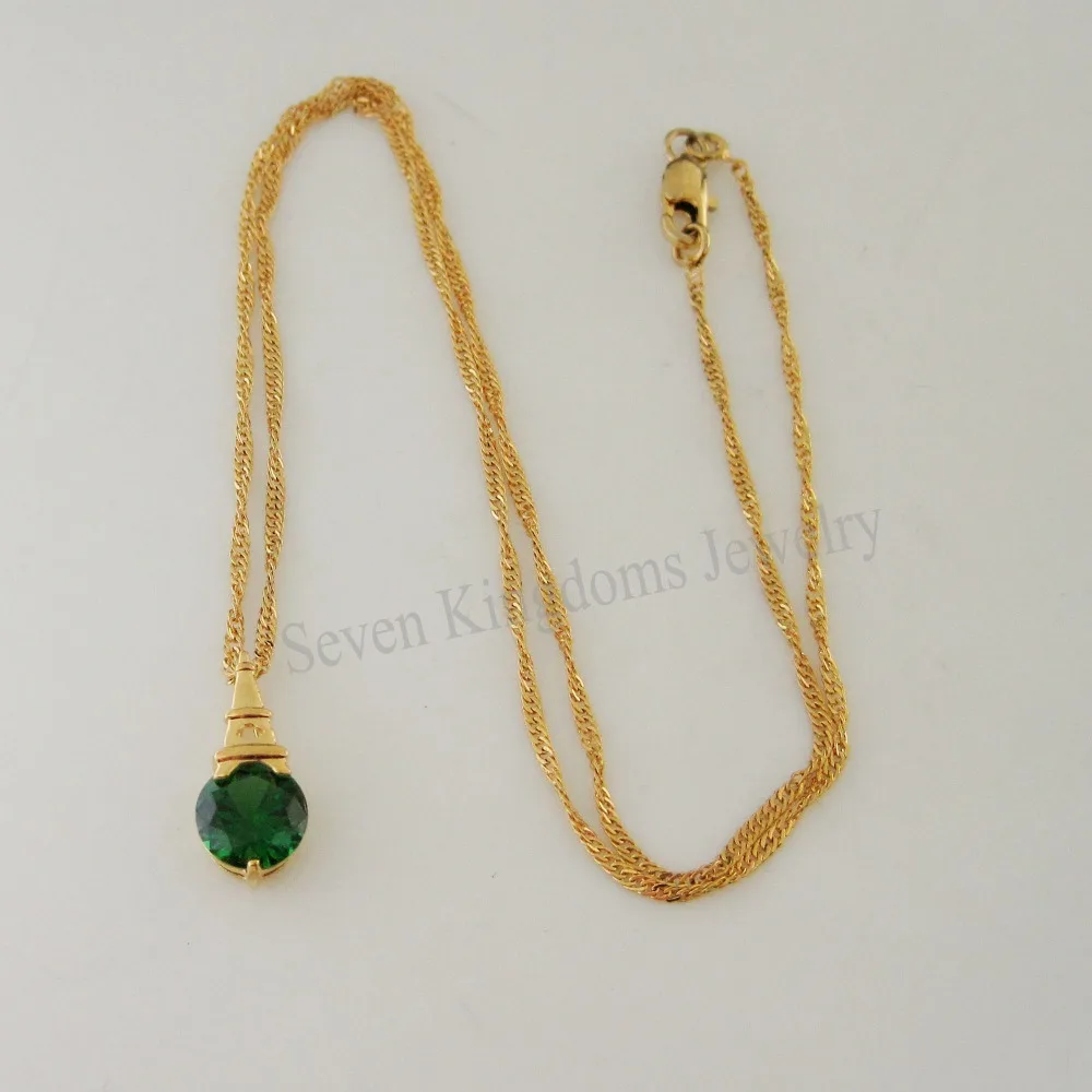 Min order 10$ CAN MIX DESIGN SMALL Eiffel Tower SHAPE GREEN CZ STONE PENDANT AND - YELLOW GOLD - COLOR 18" NECKLACE/
Min order 10$ CAN MIX DESIGN SMALL Eiffel Tower SHAPE GREEN CZ STONE PENDANT AND - YELLOW GOLD - COLOR 18" NECKLACE/