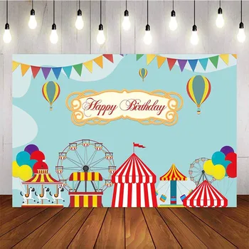 Backdrop for Photography Circus Flag Ferris Wheel Hot Air Balloon Cartoon Children Photographic Backgroundss Photocall Photo
Backdrop for Photography Circus Flag Ferris Wheel Hot Air Balloon Cartoon Children Photographic Backgroundss Photocall Photo