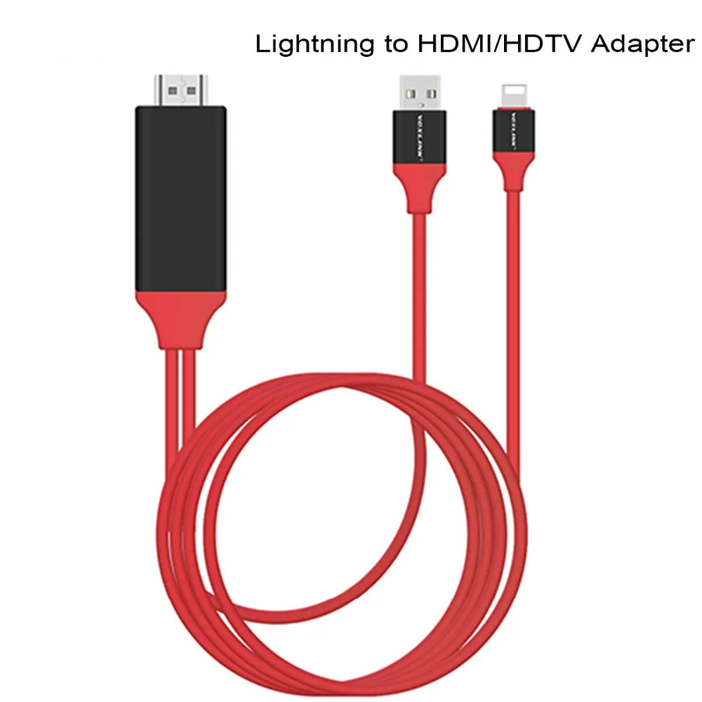 Lightning To HDMI Cable 2M 8 Pin HD 1080P HDTV Adapter for iphone 7/plus/6s/6s plus iPhone 5/5S iPad, Plug and Play,No Setting
Lightning To HDMI Cable 2M 8 Pin HD 1080P HDTV Adapter for iphone 7/plus/6s/6s plus iPhone 5/5S iPad, Plug and Play,No Setting
