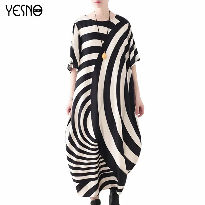 YESNO JCT Women Long Loose Maxi Dress Striped Sheer Dress Bat-Wing Sleeve Summer Dress Plus Size Robe femme
YESNO JCT Women Long Loose Maxi Dress Striped Sheer Dress Bat-Wing Sleeve Summer Dress Plus Size Robe femme