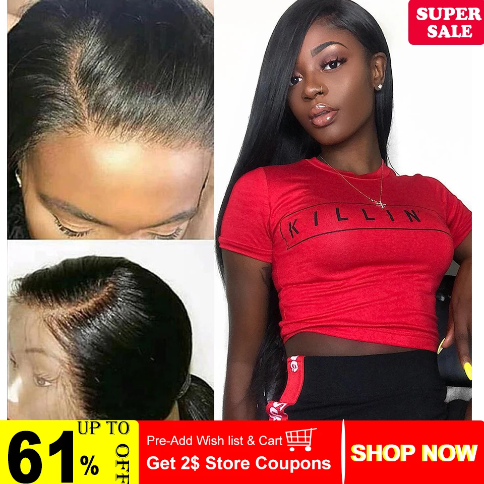 360 Lace Frontal Wig Brazilian Non-Remy Straight Human Hair Wigs Pre-Plucked Hairline With Baby Hair For Black Women Color 1B
360 Lace Frontal Wig Brazilian Non-Remy Straight Human Hair Wigs Pre-Plucked Hairline With Baby Hair For Black Women Color 1B
