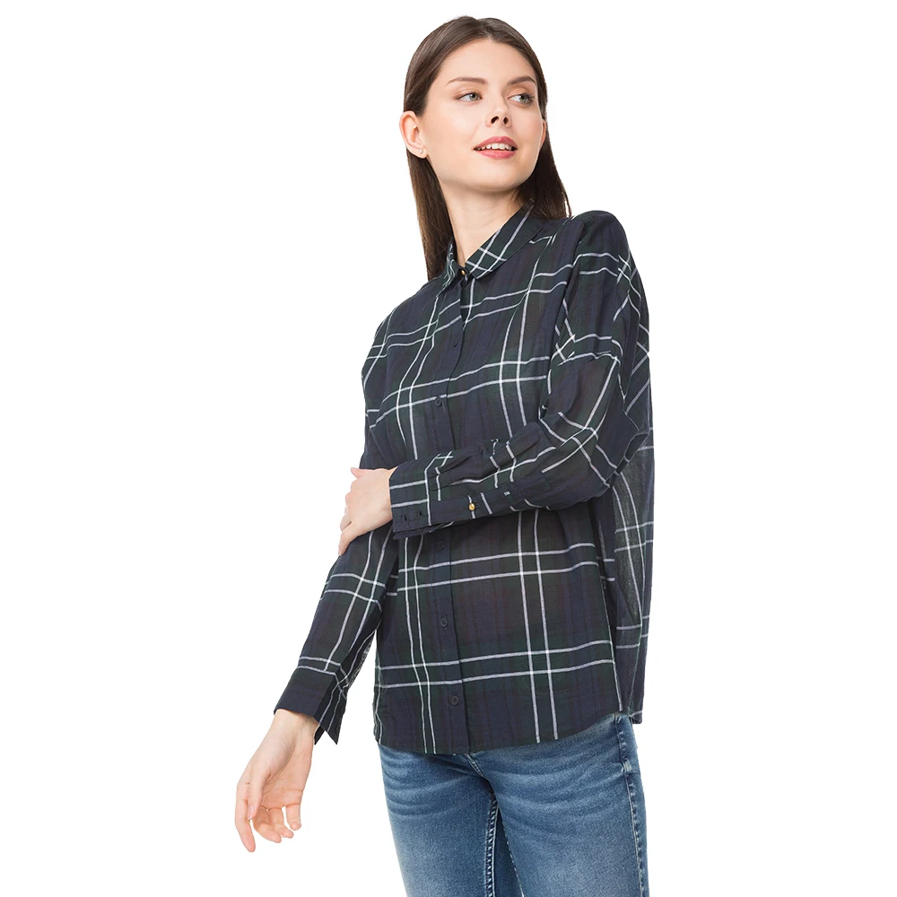 Gloria Jeans стильная женская рубашка в клетку GSR002213 |