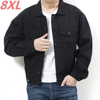 plus size spring autumn 8XL 7XL 6XL cowboy 2018 new yards men coat men's denim male increased jacket chaqueta hombre Lapel
plus size spring autumn 8XL 7XL 6XL cowboy 2018 new yards men coat men's denim male increased jacket chaqueta hombre Lapel