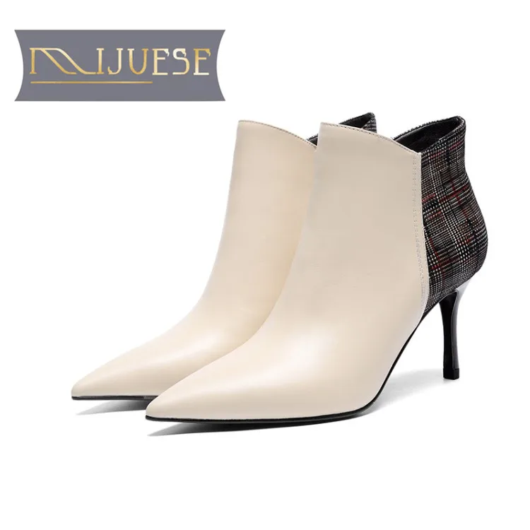 MLJUESE 2019 women ankle boots cow leather mixed colors zippers autumn spring thin heel high heels women martin boots
MLJUESE 2019 women ankle boots cow leather mixed colors zippers autumn spring thin heel high heels women martin boots