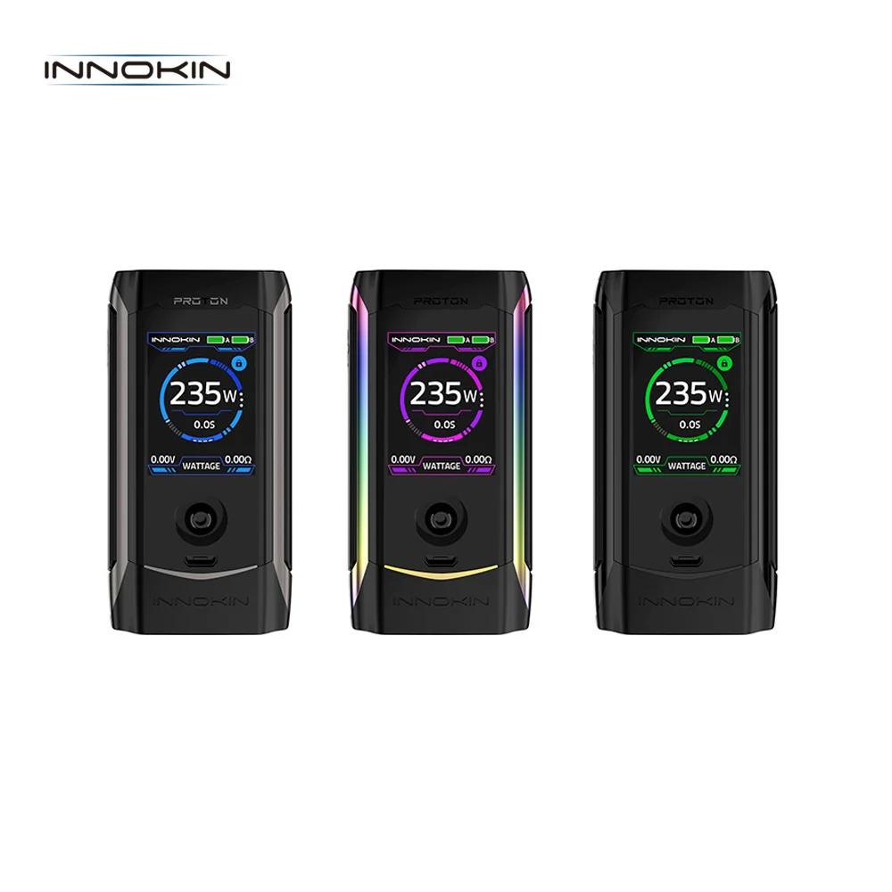 235W Original Innokin Proton Box Mod Vape Fit for 510 pin AtomizerPower By Dual 18650 Battery Electronic Cigarette
235W Original Innokin Proton Box Mod Vape Fit for 510 pin AtomizerPower By Dual 18650 Battery Electronic Cigarette