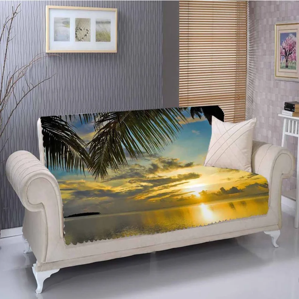 Else Tropical Green Palm Leaf Sunset Beach Sea 3D Print Living Room Stain Resistant Printed Furniture Protector Seat Sofa Cover
Else Tropical Green Palm Leaf Sunset Beach Sea 3D Print Living Room Stain Resistant Printed Furniture Protector Seat Sofa Cover