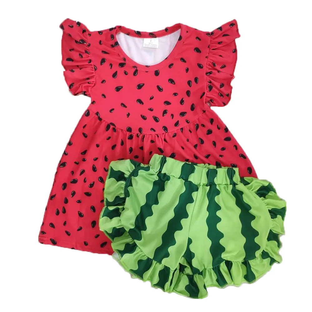 2019 summer boutique clothing flutter sleeve pure cotton watermelon print kids wear
2019 summer boutique clothing flutter sleeve pure cotton watermelon print kids wear
