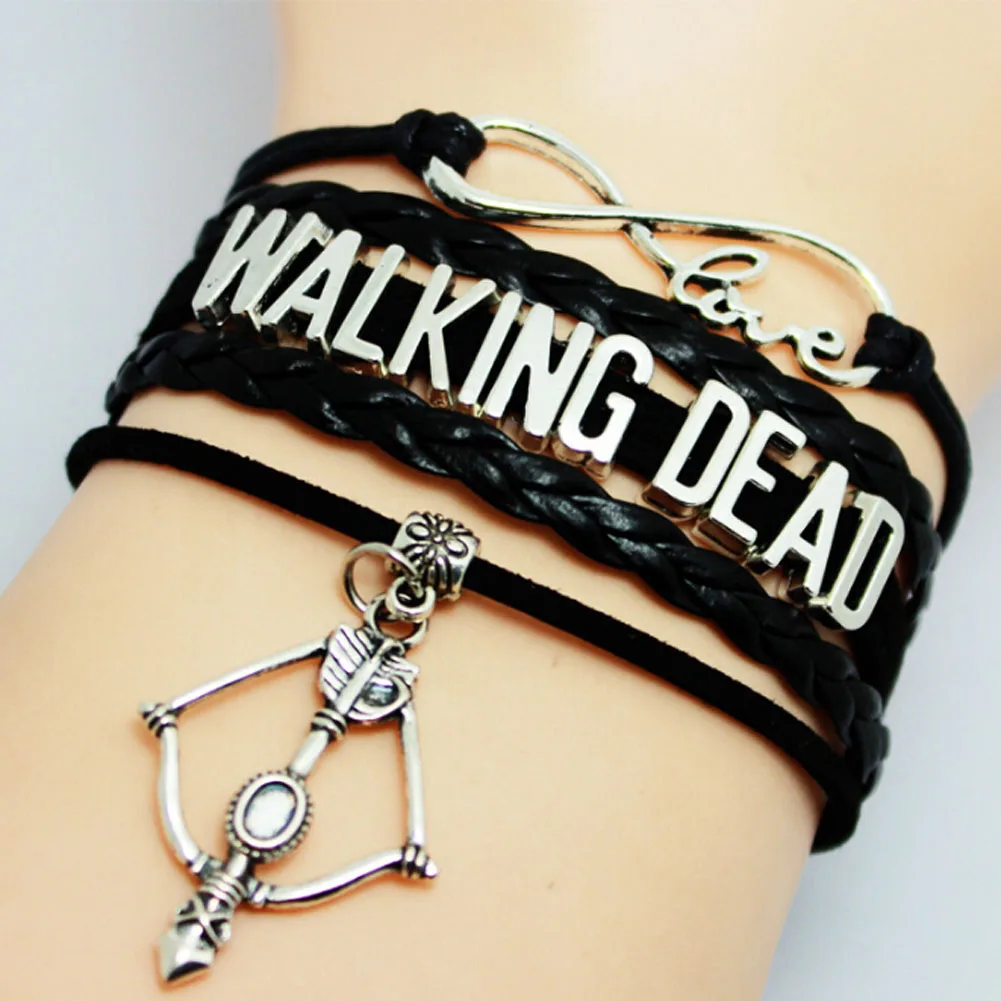 Drop Shipping Fashion Infinity Love Walking Dead Bracelet Black Braided Leather Bracelets for Men And Women as Friendship Gift
Drop Shipping Fashion Infinity Love Walking Dead Bracelet Black Braided Leather Bracelets for Men And Women as Friendship Gift