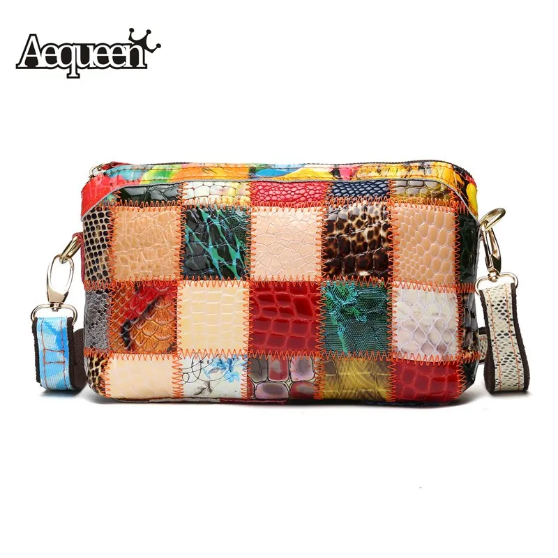 AEQUEEN Women Messenger Bags Genuine Leather Patchwork Colorful Shoulder Bags Trunk Crossbody Bag For Ladies Random Color
AEQUEEN Women Messenger Bags Genuine Leather Patchwork Colorful Shoulder Bags Trunk Crossbody Bag For Ladies Random Color