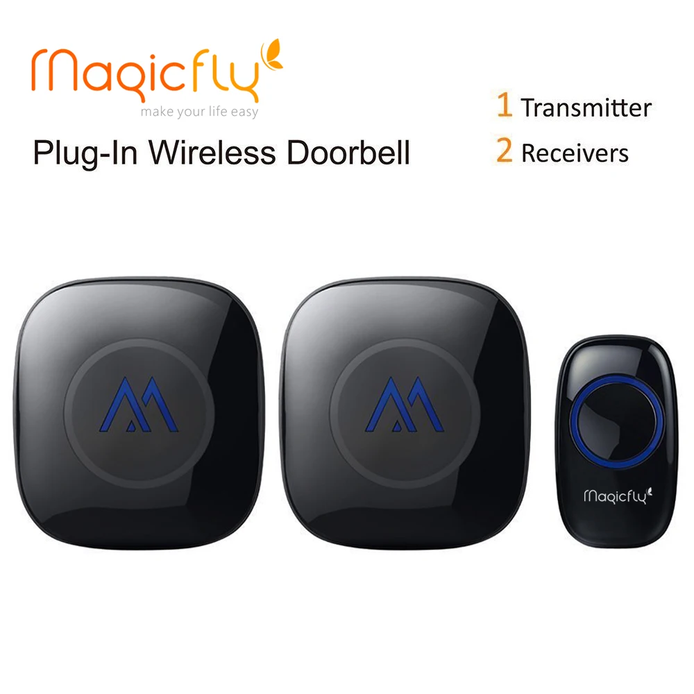 Magicfly 52 Melodies Wireless Ring Doorbell Portable Doorbell Music Button with Sound for Smart Home Use US Plug Black
Magicfly 52 Melodies Wireless Ring Doorbell Portable Doorbell Music Button with Sound for Smart Home Use US Plug Black