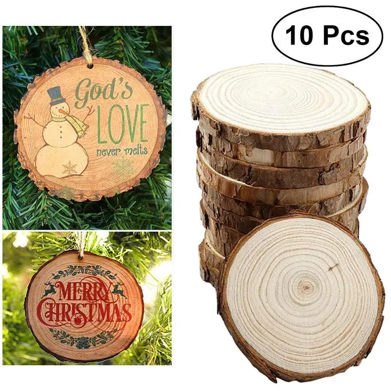 10 pcs Unfinished Natural Round Wood Slices Circles With Tree Bark Log Discs For DIY Crafts Wedding Party Decoration
10 pcs Unfinished Natural Round Wood Slices Circles With Tree Bark Log Discs For DIY Crafts Wedding Party Decoration