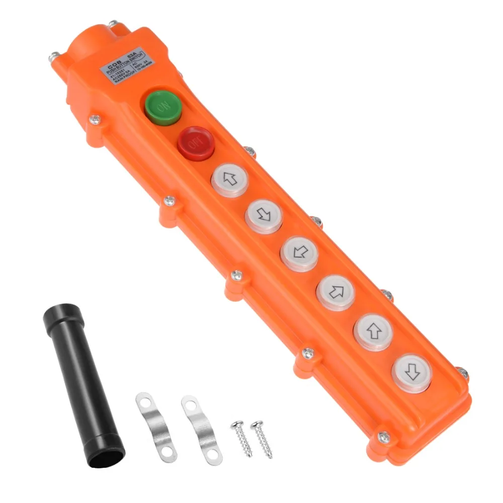 UXCELL Rainproof Hoist Crane Pendant Control Station Push Button Switch Up Down Left Right Forth Back On Off 8 Ways Orange
UXCELL Rainproof Hoist Crane Pendant Control Station Push Button Switch Up Down Left Right Forth Back On Off 8 Ways Orange