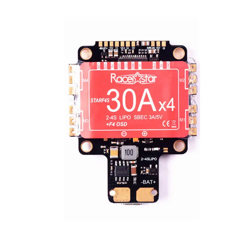 Newest Racerstar StarF4S 30A Blheli_S Dshot 4 in 1 ESC AIO F4 Flight Controller With OSD BEC Current Sensor For RC Models
Newest Racerstar StarF4S 30A Blheli_S Dshot 4 in 1 ESC AIO F4 Flight Controller With OSD BEC Current Sensor For RC Models