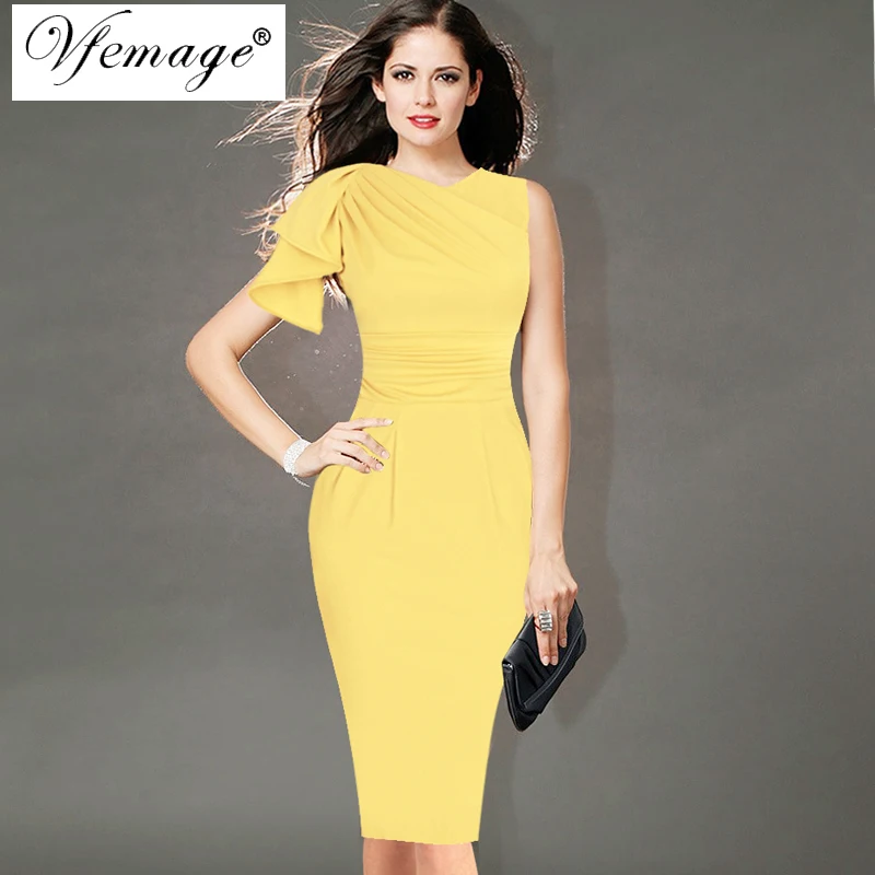 Vfemage Womens Elegant Ruffle Sleeve Ruched Party Wear To Work Fitted Stretch Slim Wiggle Pencil Sheath Bodycon Dress 1157
Vfemage Womens Elegant Ruffle Sleeve Ruched Party Wear To Work Fitted Stretch Slim Wiggle Pencil Sheath Bodycon Dress 1157