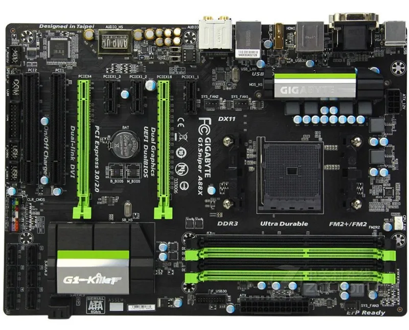 original motherboard for Gigabyte G1.Sniper A88X DDR3 Socket FM2 A88 32GB USB3.0 SATA3 Desktop motherboard
original motherboard for Gigabyte G1.Sniper A88X DDR3 Socket FM2 A88 32GB USB3.0 SATA3 Desktop motherboard