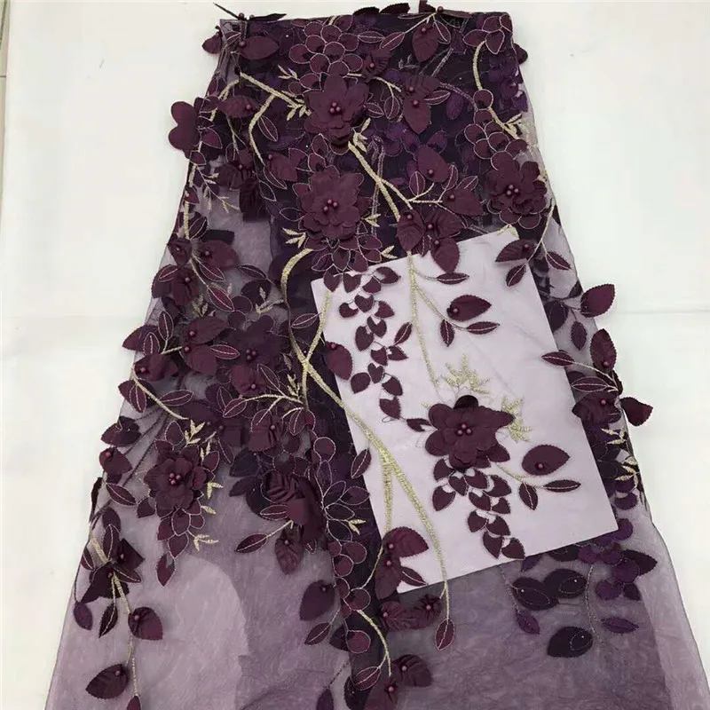 HFX Newest Indian Embroidery French Wedding Net Lace Burgundy 3d Flower Lace High Quality Tulle African Laces Fabric X1000-7
HFX Newest Indian Embroidery French Wedding Net Lace Burgundy 3d Flower Lace High Quality Tulle African Laces Fabric X1000-7
