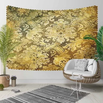 

Else Yellow Black Ottoman Floral Turkish Ethnic 3D Print Decorative Hippi Bohemian Wall Hanging Landscape Tapestry Wall Art
