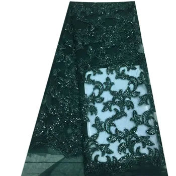 New Arrival 5 Yards Mesh Sequin Embroidery African Wedding Lace Indian Fashion Green Tulle Lace Fabric For Lady X891-3
New Arrival 5 Yards Mesh Sequin Embroidery African Wedding Lace Indian Fashion Green Tulle Lace Fabric For Lady X891-3