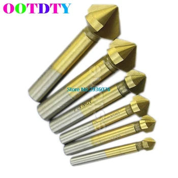 OOTDTY 6Pcs/lot 3 Flute HSS Titanium Chamfer Chamfering End Mill Cutter Bit Countersink Set APR3_10 
OOTDTY 6Pcs/lot 3 Flute HSS Titanium Chamfer Chamfering End Mill Cutter Bit Countersink Set APR3_10