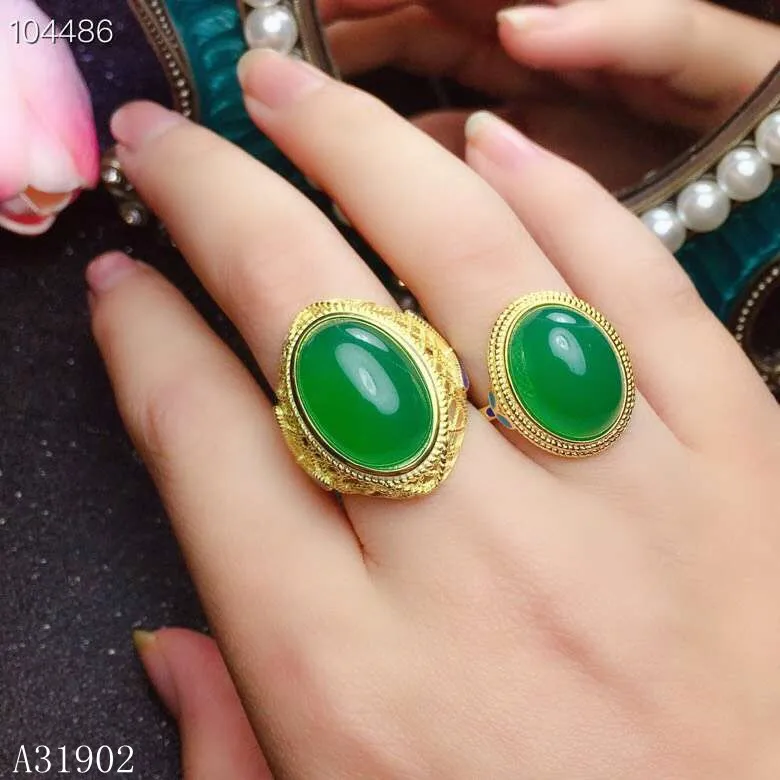 KJJEAXCMY Fine jewelry 925 sterling silver inlaid natural green chalcedony men and women couple ring support detection
KJJEAXCMY Fine jewelry 925 sterling silver inlaid natural green chalcedony men and women couple ring support detection